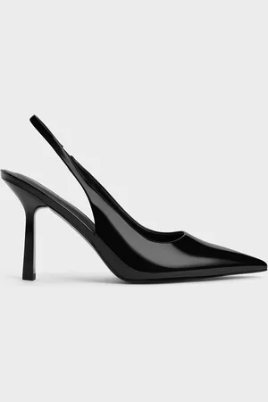 CHARLES & KEITH Patent Pointed-Toe Slingback Pumps