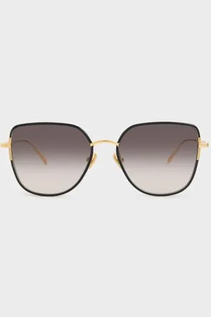 CHARLES & KEITH Seraphina Panelled Temples Butterfly Sunglasses