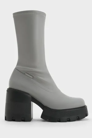 CHARLES & KEITH Side-Zip Platform Calf Boots