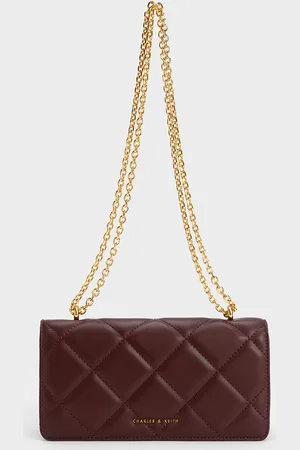 CHARLES & KEITH Paffuto Chain Handle Quilted Long Wallet