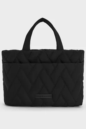 CHARLES & KEITH Nylon Chevron Boxy Tote Bag