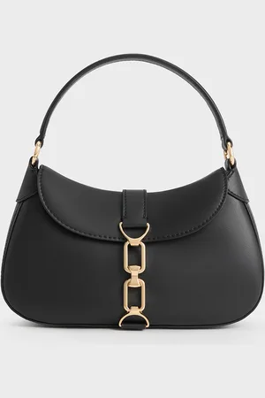 CHARLES & KEITH Agatha Chain-Accent Hobo Bag