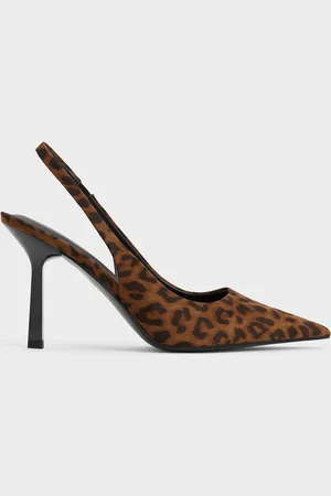 CHARLES & KEITH Leopard-Print Pointed-Toe Slingback Pumps