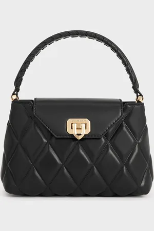 CHARLES & KEITH Arwen Quilted Braided-Strap Top Handle Bag