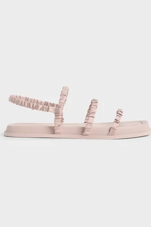 CHARLES & KEITH Recycled Polyester Ruched Strappy Sandals