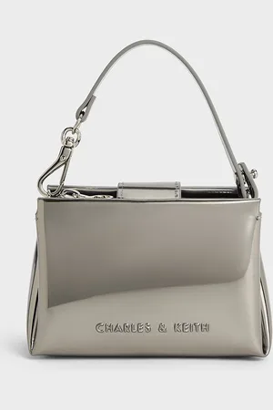 CHARLES & KEITH Bosie Metallic Top Handle Pouch
