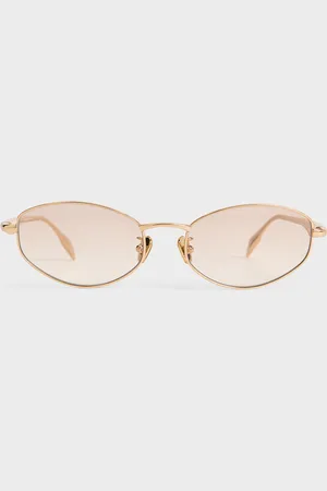 CHARLES & KEITH Crystal-Accent Oval Sunglasses