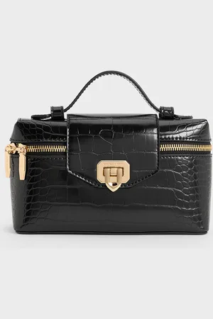 CHARLES & KEITH Arwen Croc-Effect Top Handle Vanity Bag