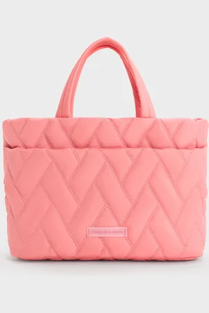 CHARLES & KEITH Nylon Chevron Boxy Tote Bag