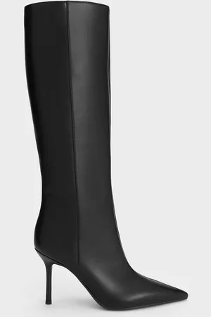 CHARLES & KEITH Pointed-Toe Stiletto-Heel Knee-High Boots