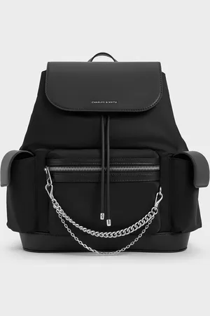 CHARLES & KEITH Nylon Puffy Chain-Link Backpack