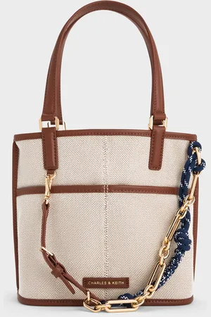 CHARLES & KEITH Addison Canvas Knotted-Rope Double-Handle Tote Bag