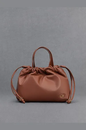 CHARLES & KEITH Leather Ruched Drawstring Bag