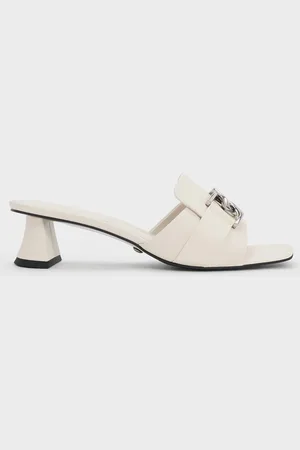 CHARLES & KEITH Gabine Leather Heeled Mules
