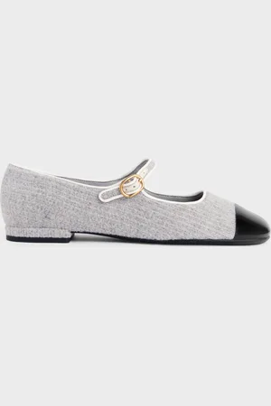 CHARLES & KEITH Cap-Toe Knitted Mary Janes