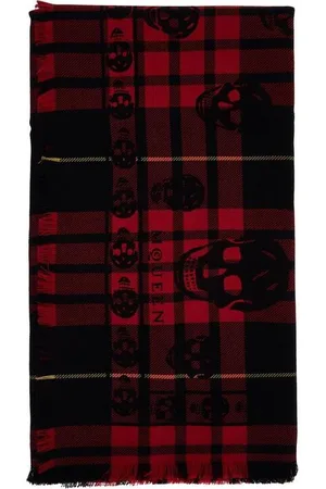 Alexander McQueen Tartan Wool Skull Scarf