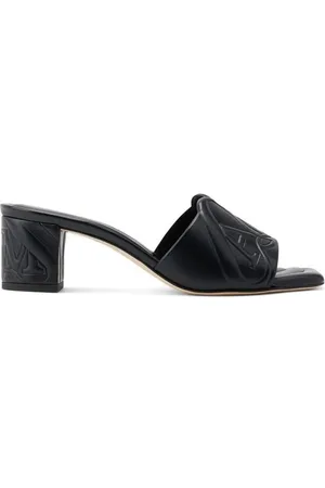 Alexander McQueen Embossed Mid Block Heel Sandals