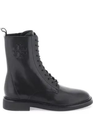 Tory Burch Double T Laceup Combat Boots