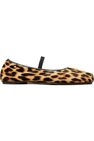 Tory Burch Leopard Print Elasticated Strap Flats