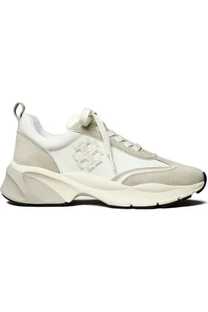 Tory Burch Canvas And Leather Suede Sneakers