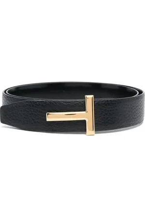 Tom Ford Goldtone Logo Plaque Belt