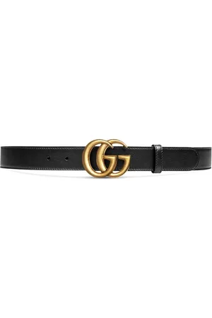 Gucci Leather Belt With Double G Buckle Unisex Belt in Leather 70 cm