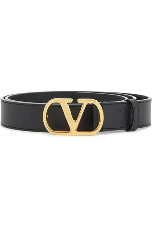 VALENTINO GARAVANI Elegant Leather Belt With Gold Buckle
