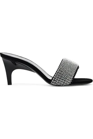 The Attico Padded Strap Rhinestone Mules