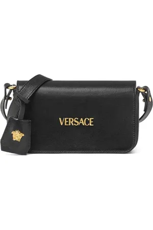 VERSACE Goldtone Logo Clutch