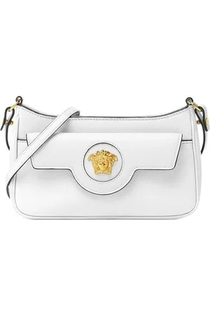 VERSACE Top Zip Chainlink Strap Clutch