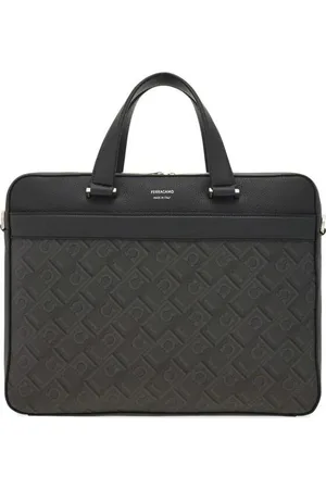 Salvatore Ferragamo Embossed Logo Leather Top Handle Bag