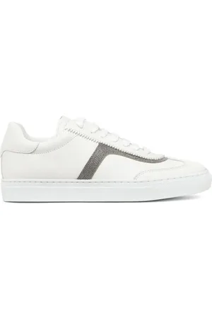 Brunello Cucinelli Laceup Sneakers With Monili Detail