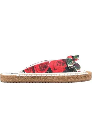 Dolce & Gabbana Jute Sole Sandals With Knot Detailing