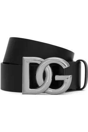 Dolce & Gabbana Leather Belt With Logo Buckle