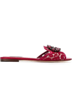 Dolce & Gabbana Rainbow Lace Broochdetail Slides
