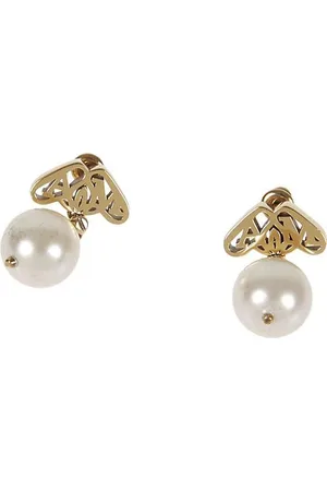 Alexander McQueen Seal Logo Pearl Earrings