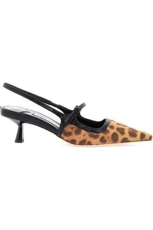 Jimmy Choo Leopard Print Leather Pumps With Medium Heel And Pointed Toe
