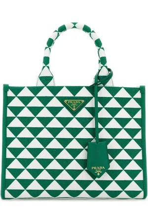 Prada Embroidered Fabric Small Symbole Shopping Bag