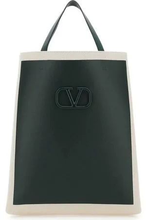 VALENTINO GARAVANI Twotone Canvas Vlogo Signature Shopping Bag
