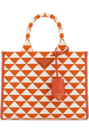 Prada Embroidered Fabric Small Symbole Shopping Bag