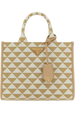 Prada Embroidered Fabric Small Symbole Shopping Bag