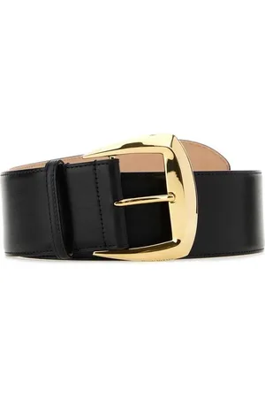 Alexander McQueen Leather Belt With Golden Metal Finishing