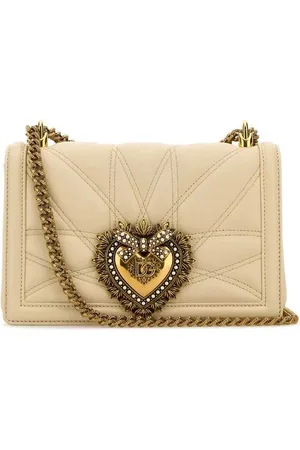 Dolce & Gabbana Ivory Nappa Leather Devotion Shoulder Bag