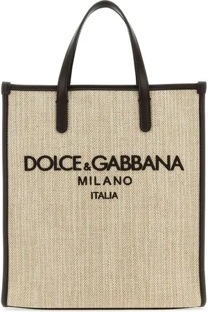 Dolce & Gabbana Sand Canvas Small Shopping Bag