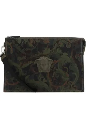 VERSACE Printed Leather Clutch