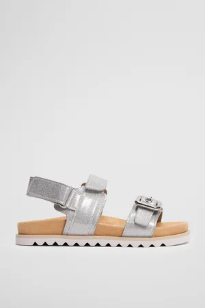 COUNTRY ROAD Girls Lola Glitter Sandal Silver Glitter in Size 35 | 100% Polyurethane