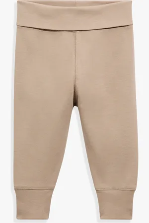 COUNTRY ROAD Organically Grown Fold-Over Soft Pants Mushroom in Size 0-3 Months | Cotton/Elastane