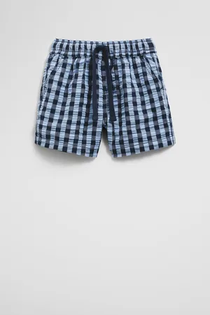 COUNTRY ROAD Check Short Navy in Size 0-3 Months | Cotton/Polyester