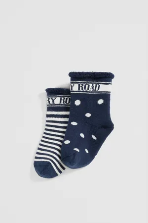 COUNTRY ROAD Newborn Socks Pack of 2 Navy | Cotton/Nylon/Elastane