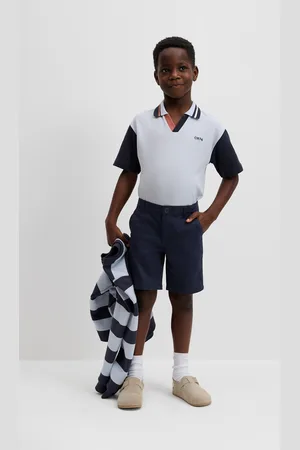 COUNTRY ROAD Boys Australian Chino Short Navy in Size 7 | Cotton/Elastane